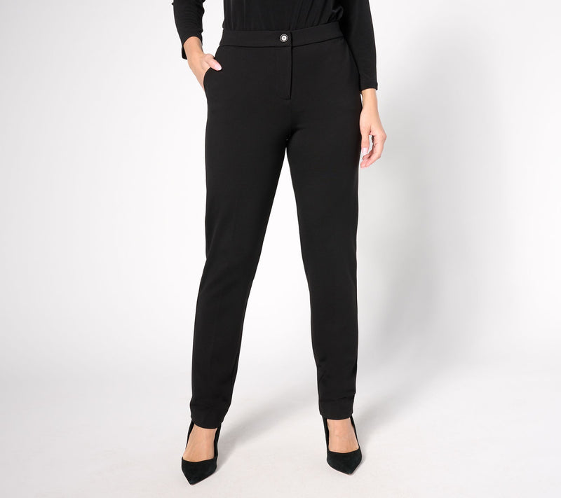 Tailored by Susan Graver Regular Sleek Ponte Straight Leg Trouser — View 11