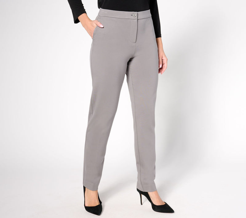 Tailored by Susan Graver Regular Sleek Ponte Straight Leg Trouser — View 5