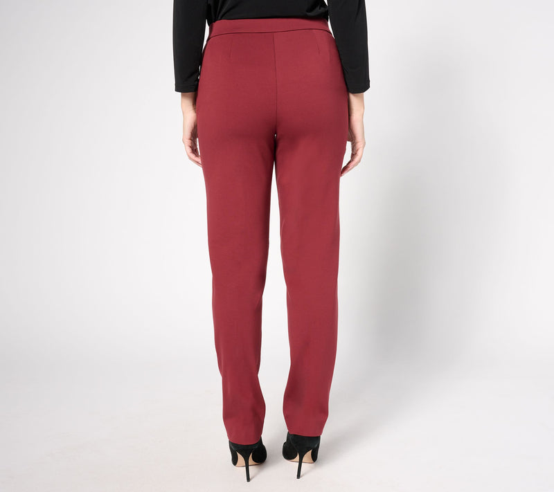 Tailored by Susan Graver Regular Sleek Ponte Straight Leg Trouser — View 14