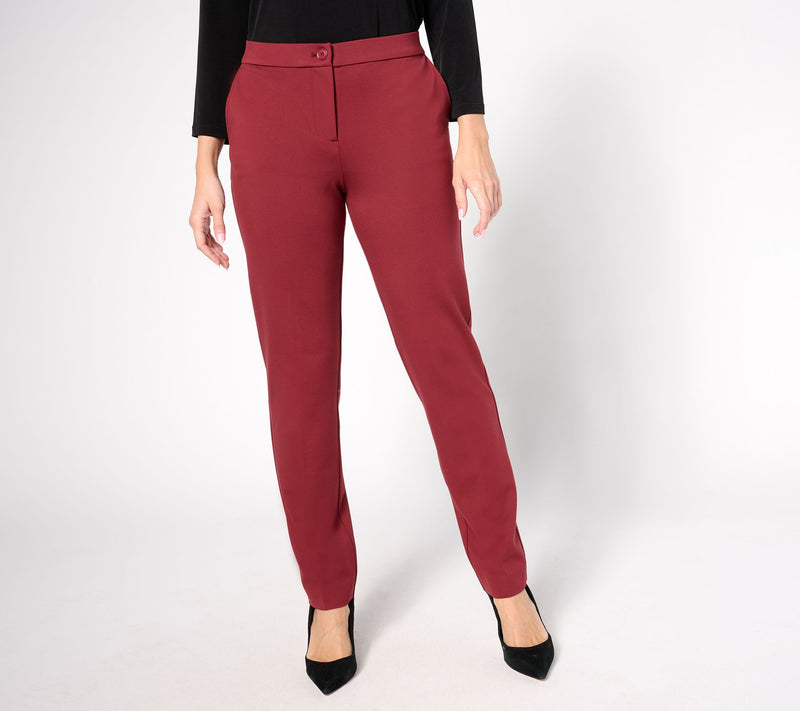 Tailored by Susan Graver Regular Sleek Ponte Straight Leg Trouser — Main view