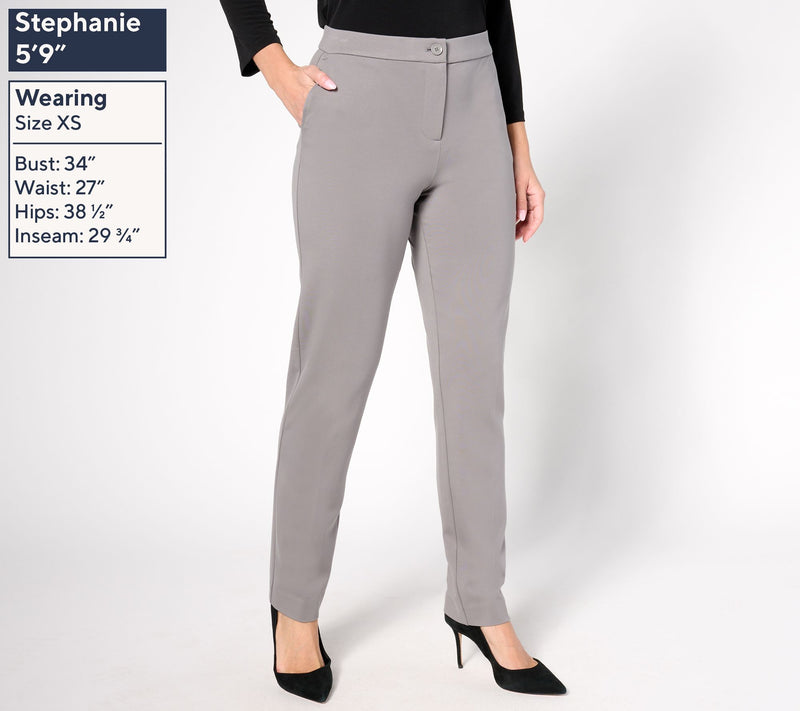 Tailored by Susan Graver Regular Sleek Ponte Straight Leg Trouser — View 13