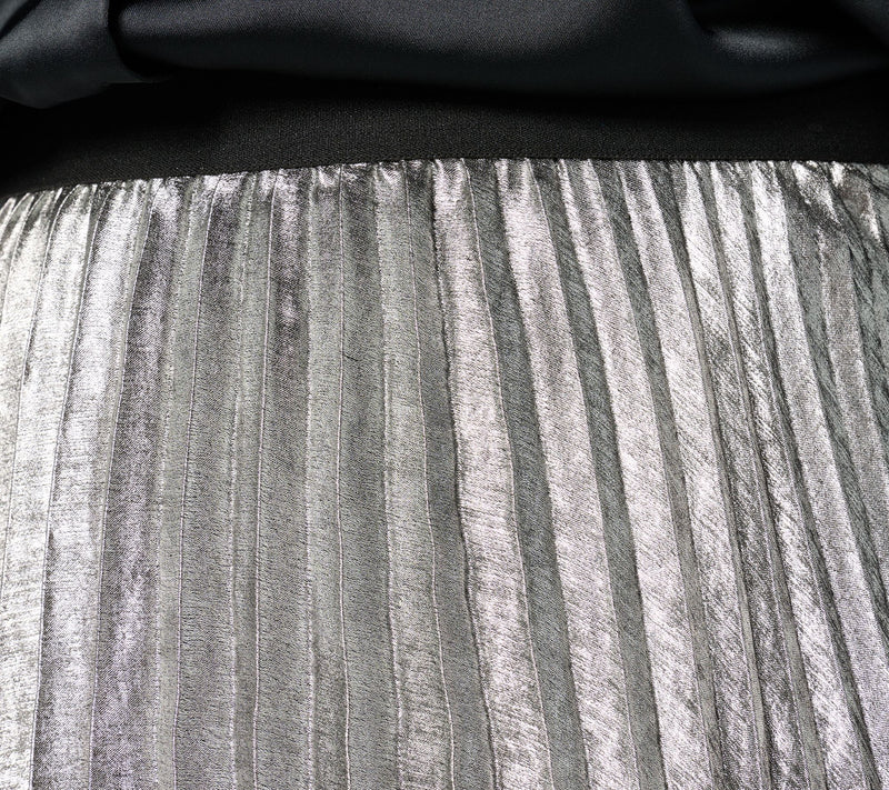 GRAVER Susan Graver Regular Metallic Woven Pleated SKirt — View 12