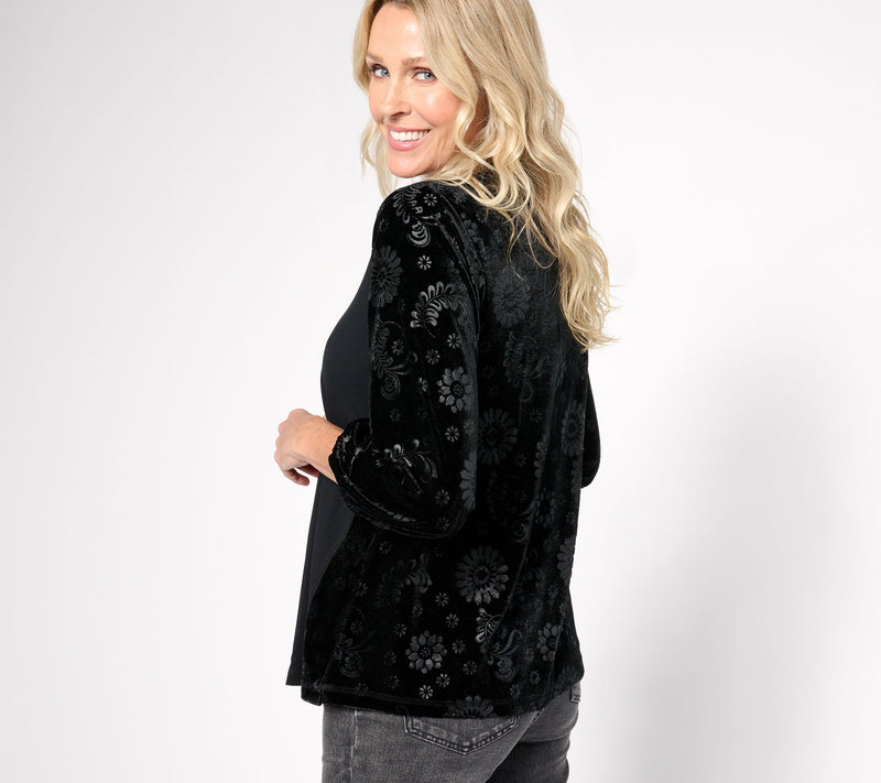 LOGO by Lori Goldstein Rayon 230 & Velour Top — View 5