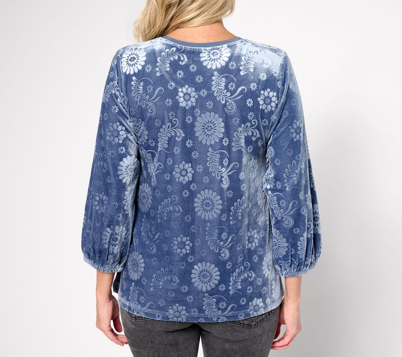 LOGO by Lori Goldstein Rayon 230 & Velour Top — View 10