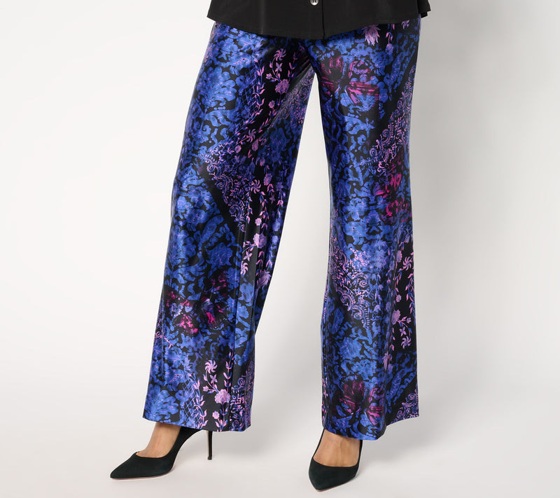 Women with Control Regular Fluid Satin Pull-On Wide Leg Pants — Main view