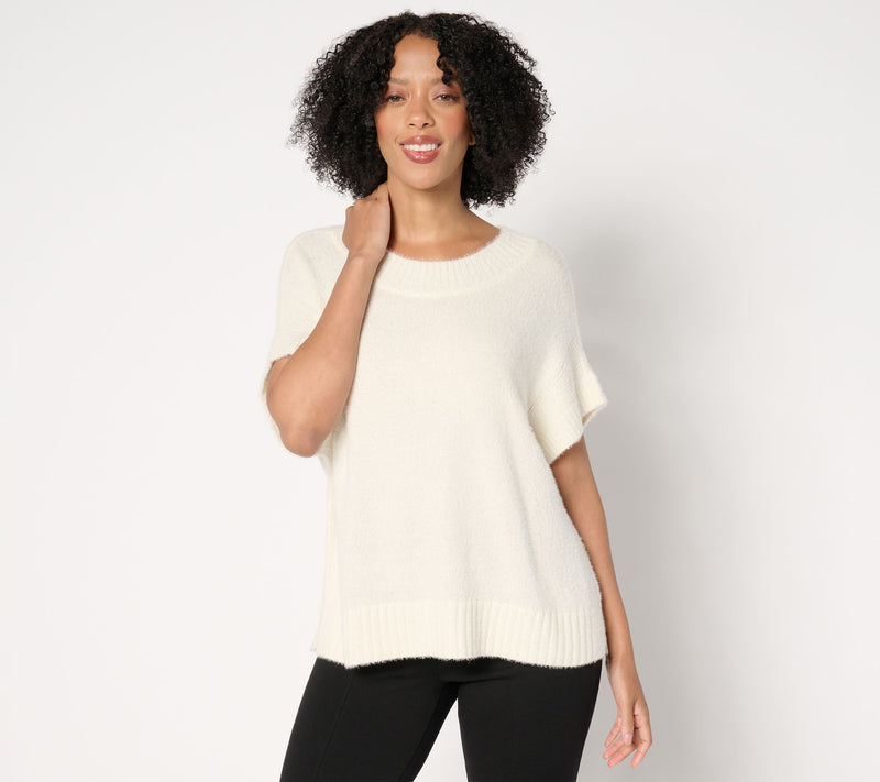 Studio Park x Amy Stran Drop Shoulder Brushed Sweater with Rib Hem — View 11