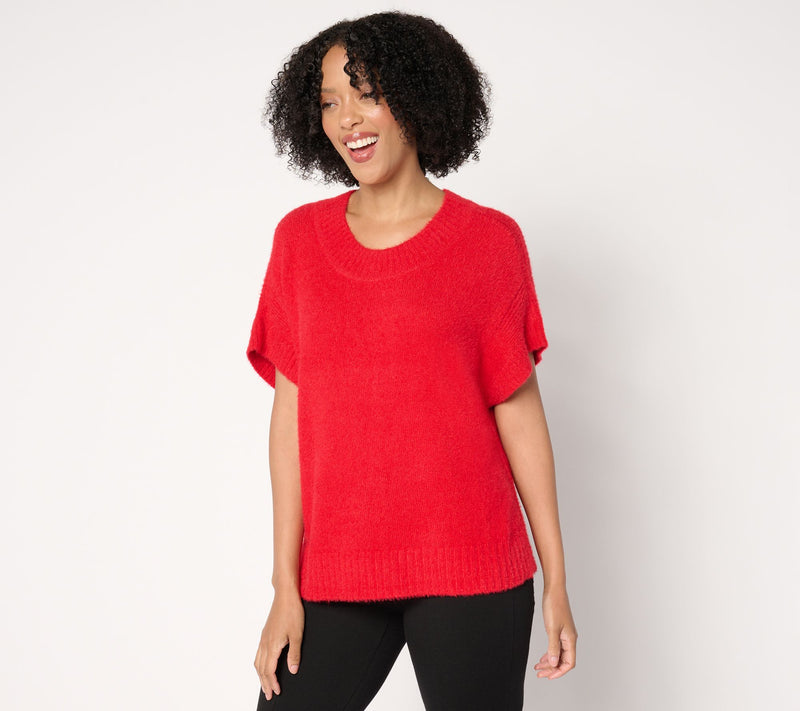 Studio Park x Amy Stran Drop Shoulder Brushed Sweater with Rib Hem — Main view