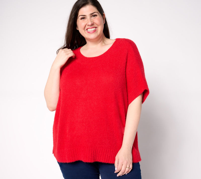 Studio Park x Amy Stran Drop Shoulder Brushed Sweater with Rib Hem — View 2