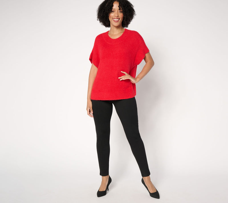Studio Park x Amy Stran Drop Shoulder Brushed Sweater with Rib Hem — View 4