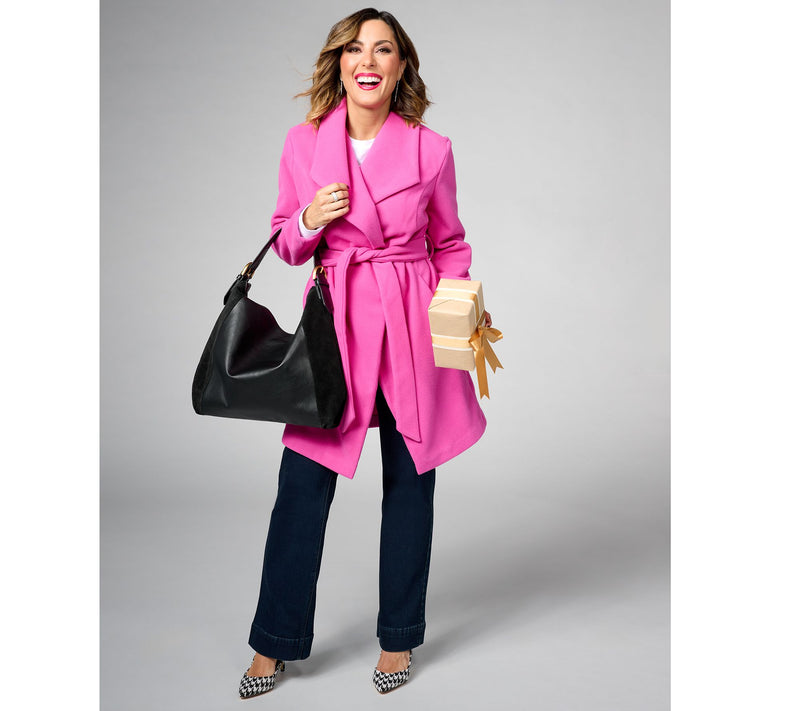 Studio Park x Amy Stran Brushed Double Knit Wrap Coat — View 11