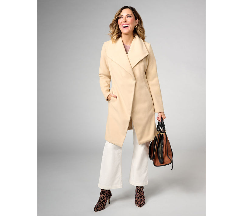 Studio Park x Amy Stran Brushed Double Knit Wrap Coat — View 10