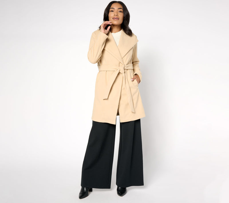 Studio Park x Amy Stran Brushed Double Knit Wrap Coat — View 3