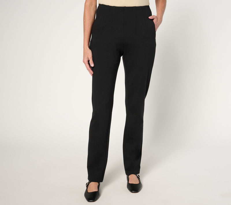 Belle by Kim Gravel Regular Ponte Hollywood Waist Full Length Pants — Main view