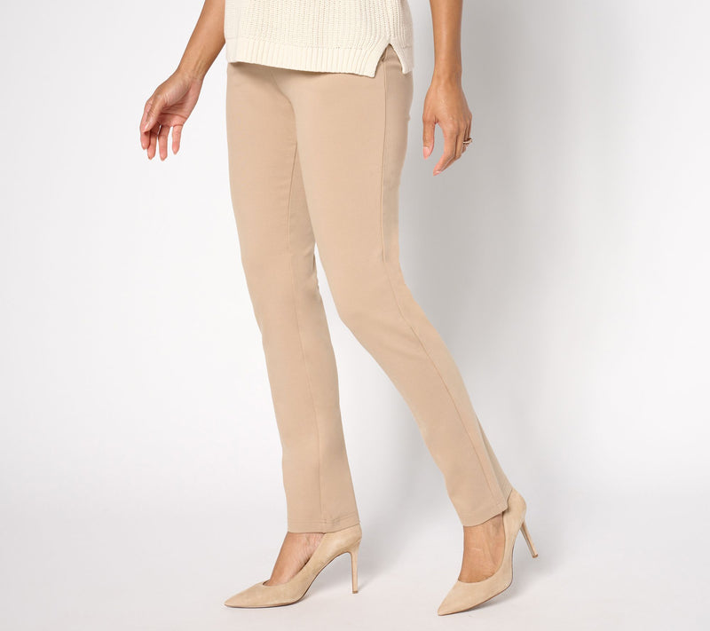 Belle by Kim Gravel Regular Ponte Hollywood Waist Full Length Pants — View 11