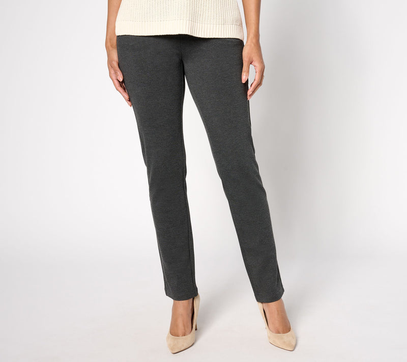 Belle by Kim Gravel Regular Ponte Hollywood Waist Full Length Pants — View 5