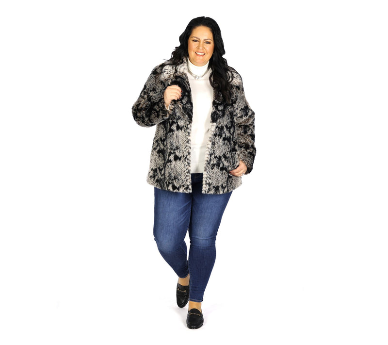 Dennis Basso Novelty Sculpted Faux Fur Jacket — View 11