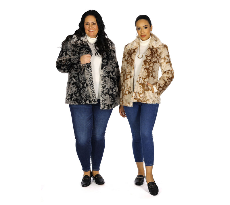 Dennis Basso Novelty Sculpted Faux Fur Jacket — View 10