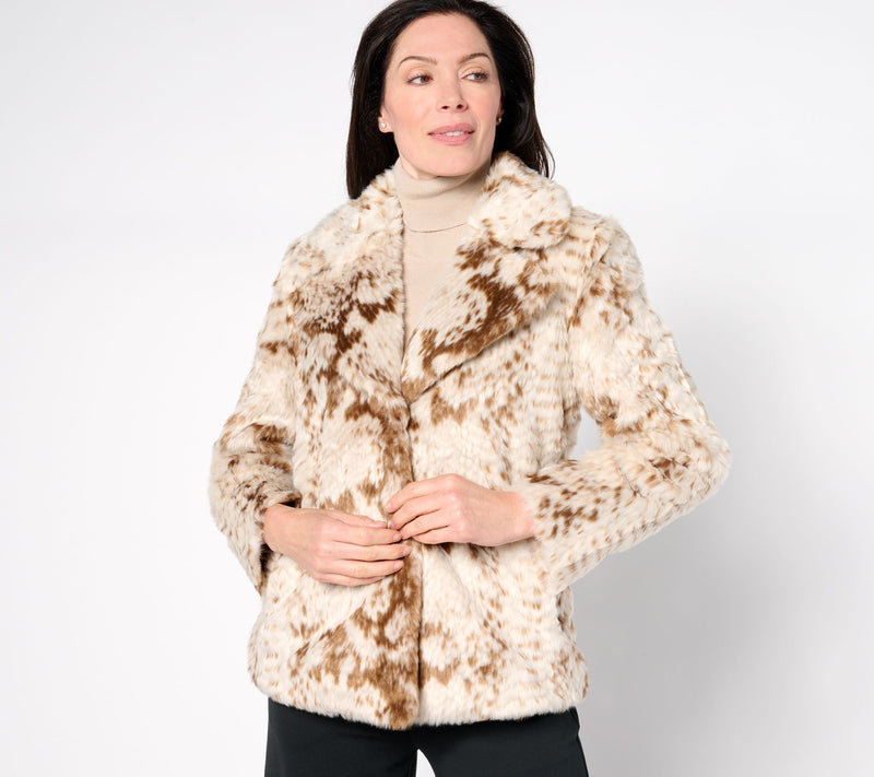 Dennis Basso Novelty Sculpted Faux Fur Jacket — View 3