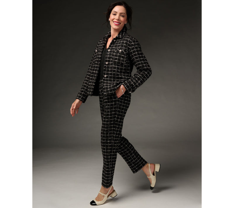 Dennis Basso Textured Knit Boucle Jacket with Sparkle — View 6