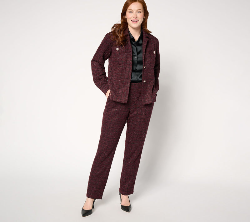 Dennis Basso Textured Knit Boucle Jacket with Sparkle — View 4