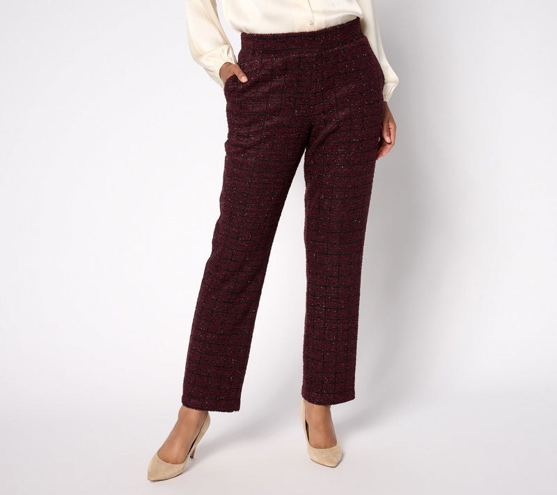 Dennis Basso Regular Boucle Knit Pant with Sparkle — View 7