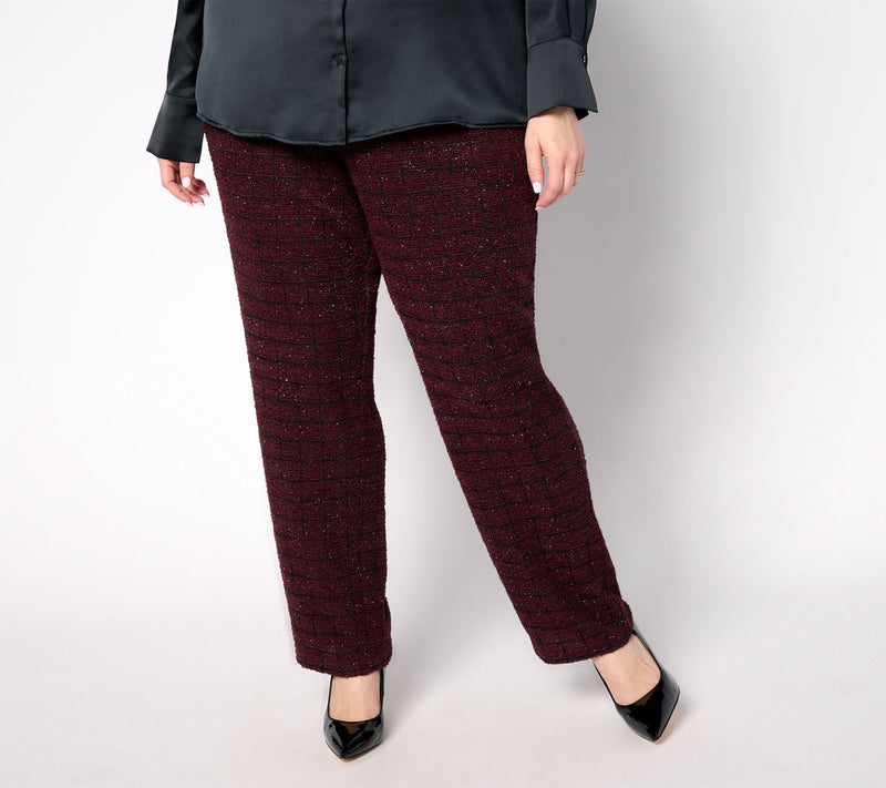 Dennis Basso Regular Boucle Knit Pant with Sparkle — View 8