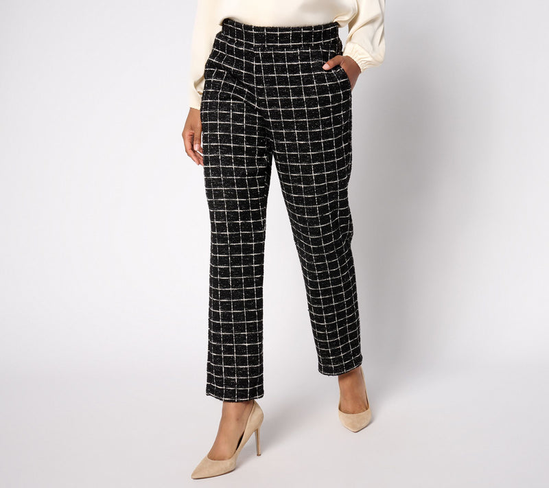 Dennis Basso Petite Boucle Knit Pant with Sparkle — View 3