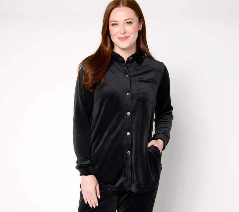 Cuddl Duds Double Plush Velour Tunic Shirt — View 9