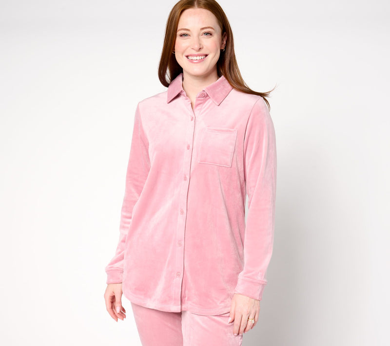 Cuddl Duds Double Plush Velour Tunic Shirt — View 5