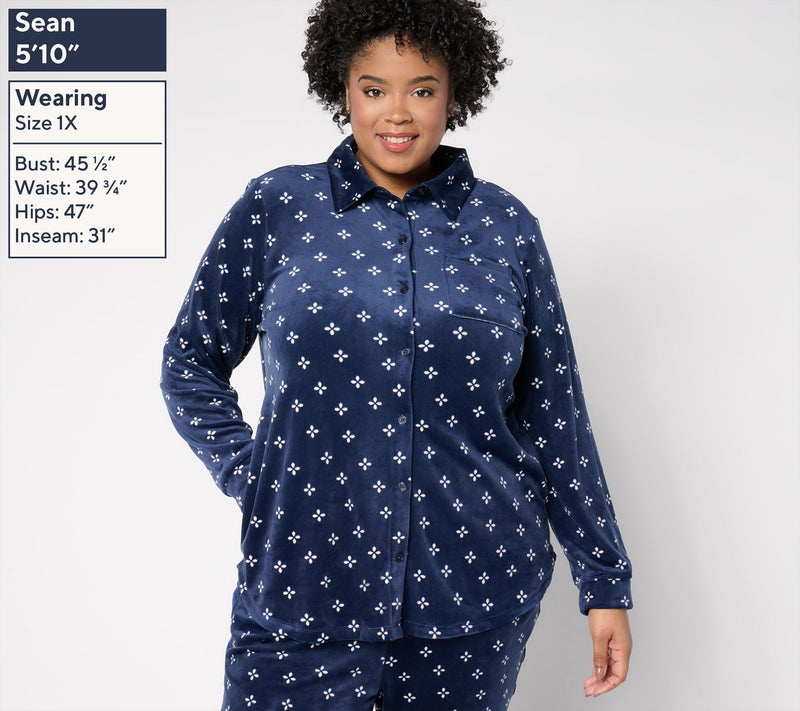 Cuddl Duds Double Plush Velour Tunic Shirt — View 10