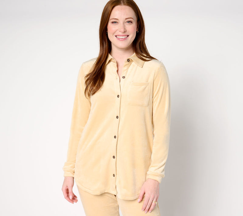 Cuddl Duds Double Plush Velour Tunic Shirt — View 7