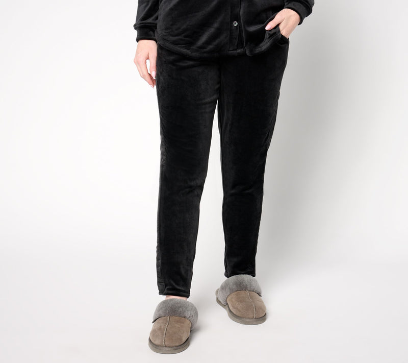 Cuddl Duds Double Plush Velour Satin Touch Pant — View 9