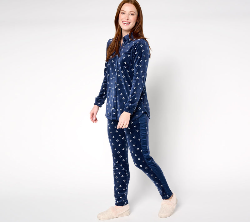 Cuddl Duds Double Plush Velour Satin Touch Pant — View 12