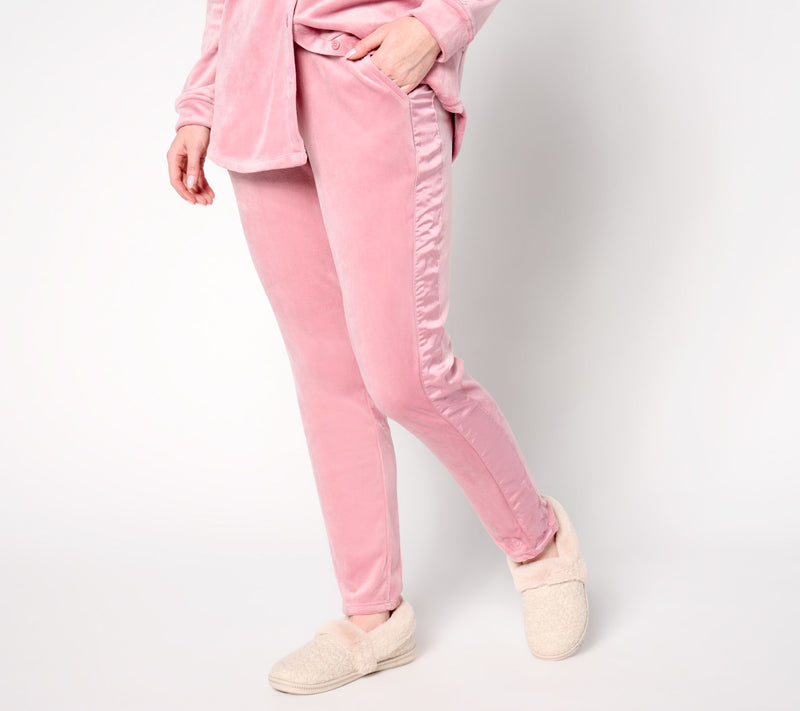 Cuddl Duds Double Plush Velour Satin Touch Pant — View 5