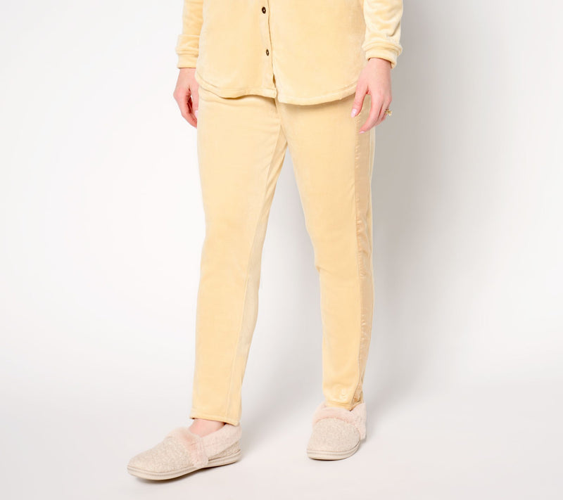 Cuddl Duds Double Plush Velour Satin Touch Pant — View 7