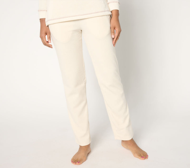 Cuddl Duds Ribbed Fleece Straight Pant — View 13