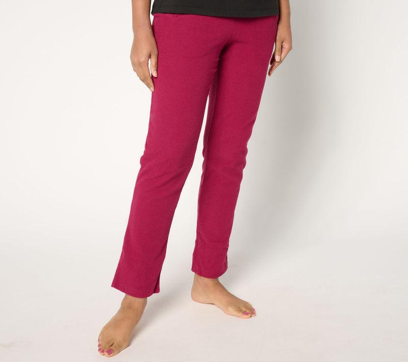 Cuddl Duds Ribbed Fleece Straight Pant — View 15