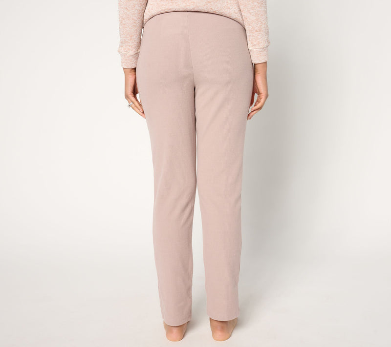 Cuddl Duds Ribbed Fleece Straight Pant — View 5