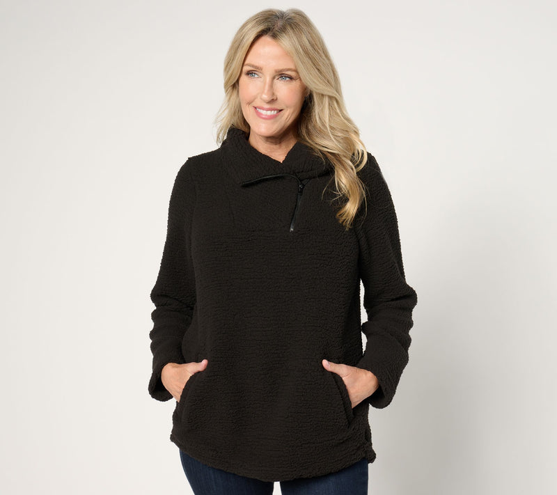 Cuddl Duds Sherpa Fleece 1/4 Zip Pullover — View 11