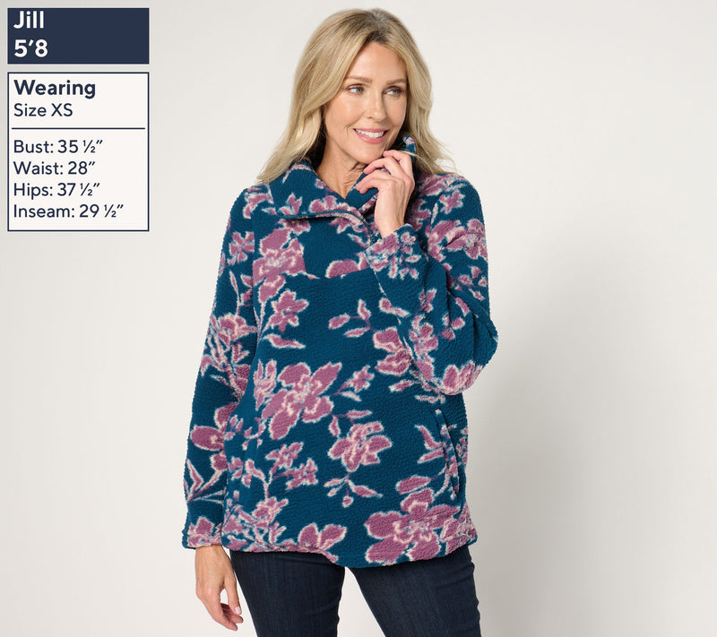 Cuddl Duds Sherpa Fleece 1/4 Zip Pullover — View 12