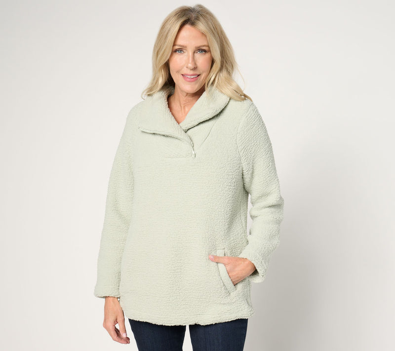 Cuddl Duds Sherpa Fleece 1/4 Zip Pullover — View 9