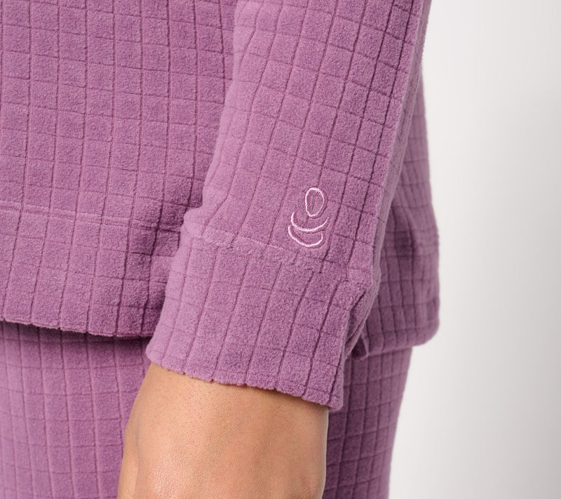 Cuddl Duds Grid Fleece V-Neck Pullover — View 13