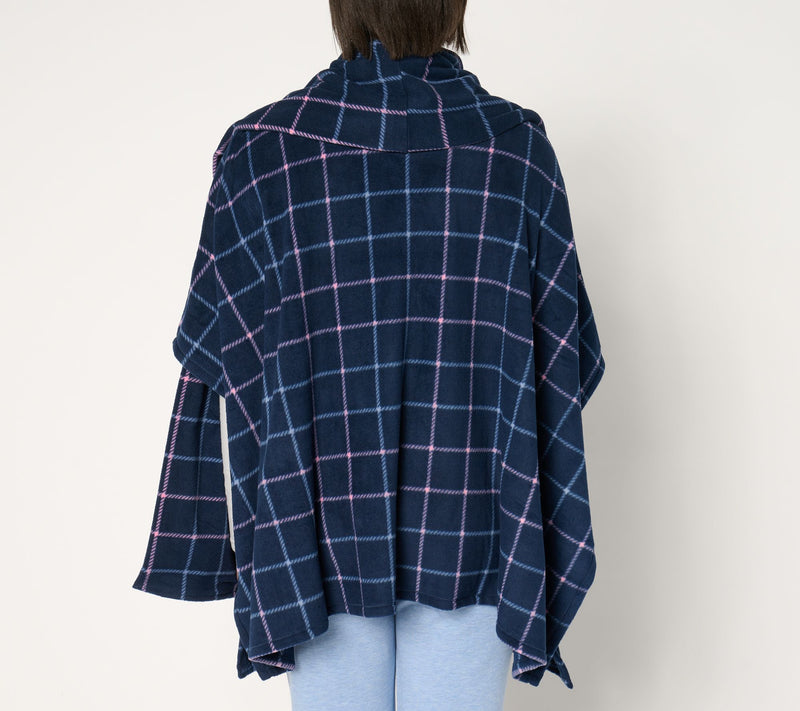 Cuddl Duds Fleecewear with Stretch Open Wrap with Removable Scarf — View 13