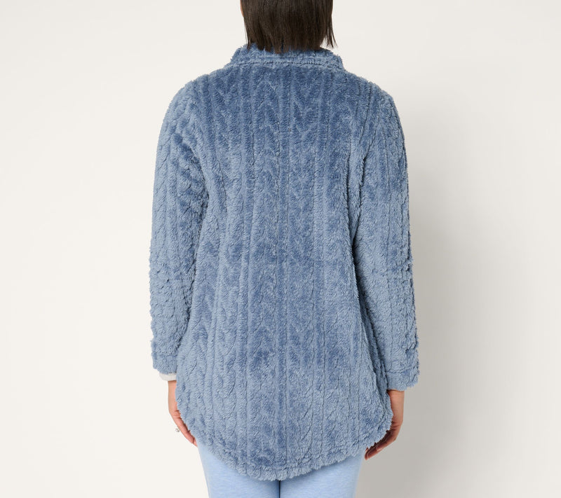 Cuddl Duds Sculpted Sherpa Shirt Jacket — View 3