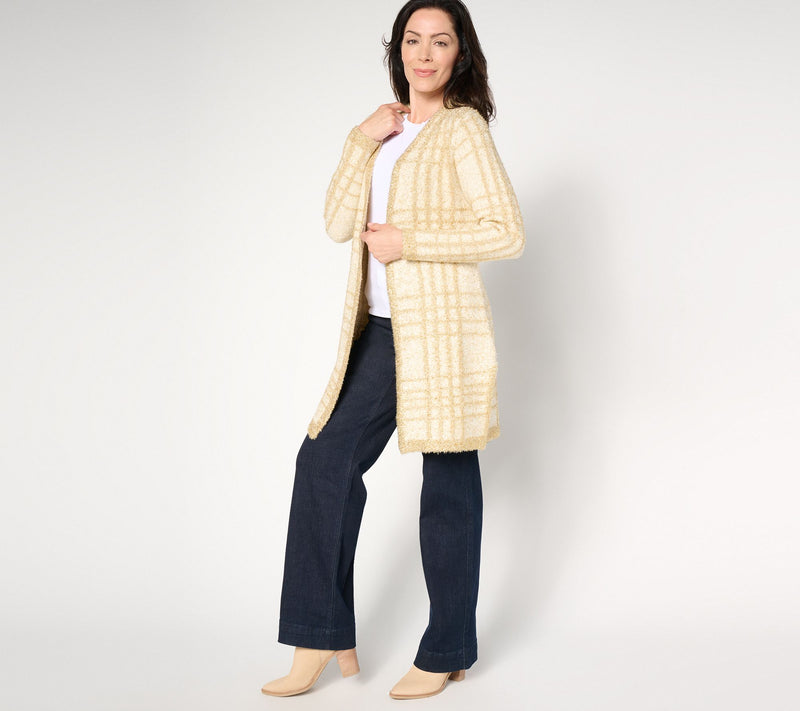 Isaac Mizrahi Live! Regular Always Isaac Sparkle Eyelash Yarn Sweater — View 5