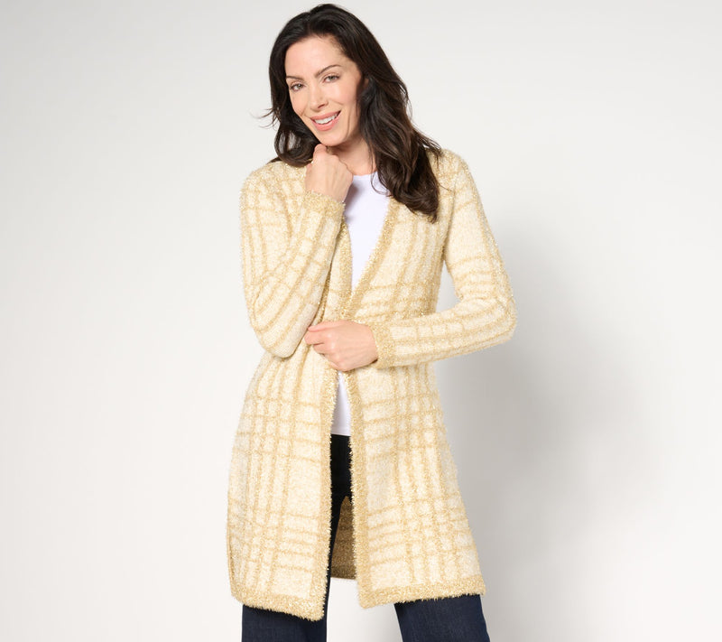 Isaac Mizrahi Live! Regular Always Isaac Sparkle Eyelash Yarn Sweater — View 2
