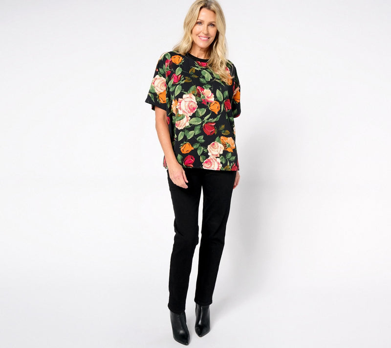 nicole by Nicole Miller Short Sleeve Crewneck Top — View 11
