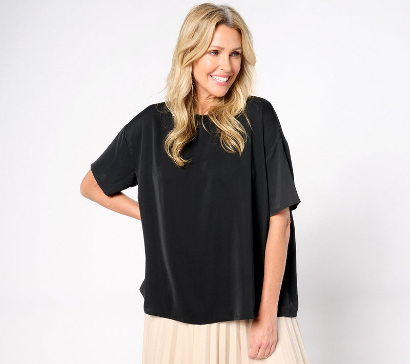 nicole by Nicole Miller Short Sleeve Crewneck Top — View 9