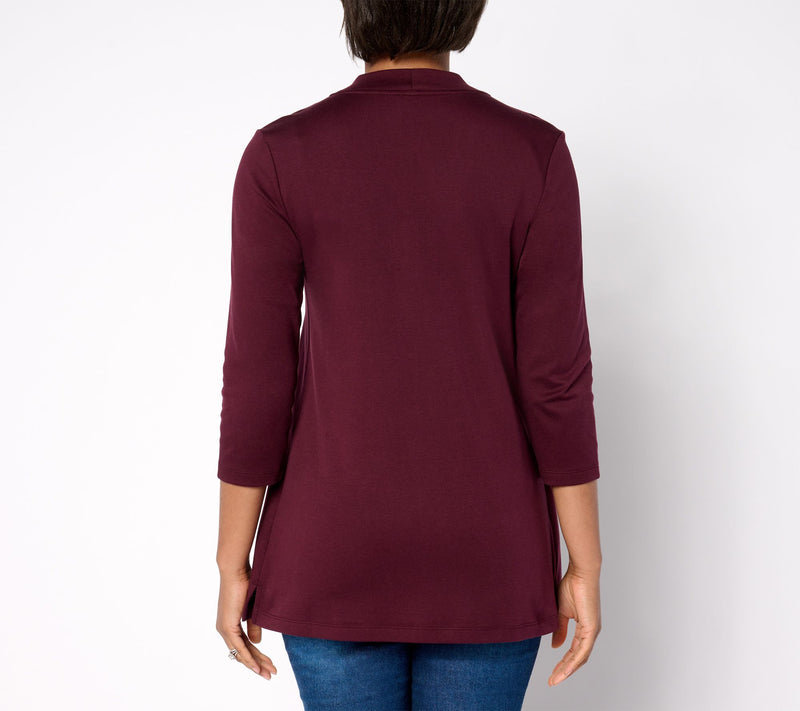 Isaac Mizrahi Live! Petite Essentials Pima Cotton Layered Look — View 13