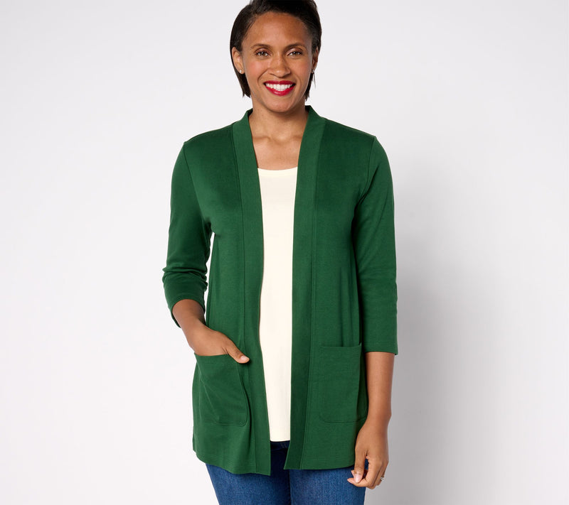 Isaac Mizrahi Live! Petite Essentials Pima Cotton Layered Look — Main view